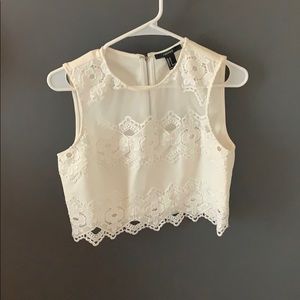 White lace crop top size M